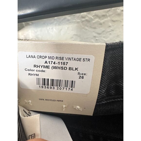 NWT AGOLDE Lana Crop Mid Rise Vintage Straight Leg Jeans in Rhyme Size 26 - Picture 9 of 10